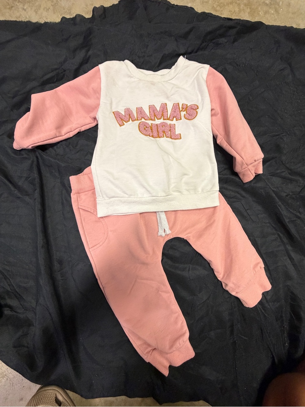 Mama's Girl Pink & Cream Baby Jogger Set